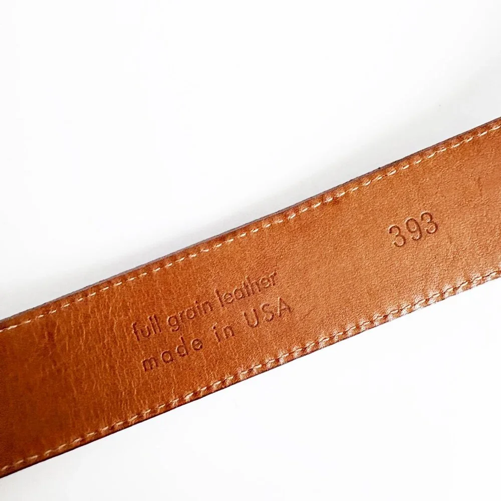 BOSCA for Wilsons Wide Belt Embossed Croc Stamp Leather Size 30